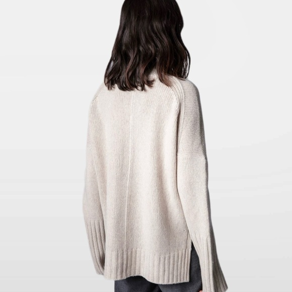 NWT ZADIG AND VOLTAIRE Beige
Merino Wool Alma L'Amour Oversized Sweater Size Sm - Picture 4 of 10